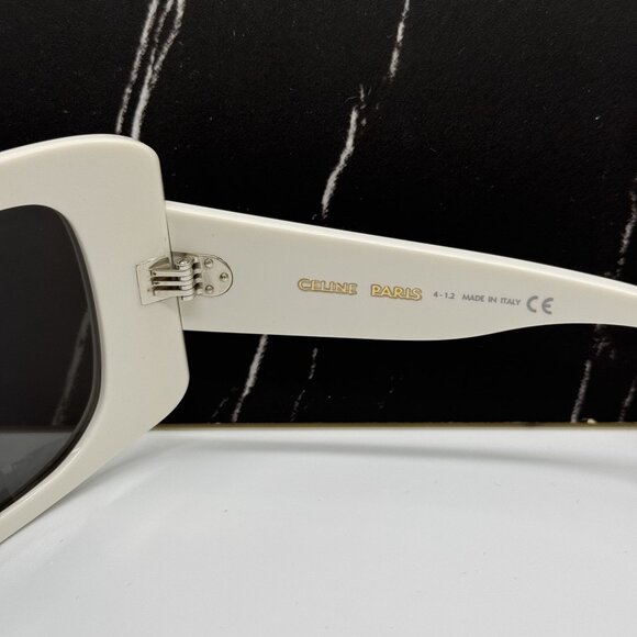 NEW CELINE CL40224I 25C, WOMEN CELINE WHITE OVERSIZED SUNGLASSES - Picture 8 of 9